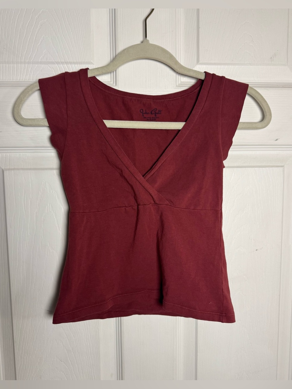 John Galt Brandy Melville Amara Tank Top Burgundy One Size Coastal Summer